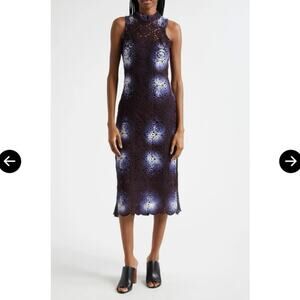 NWOT BUSAYO Lekan Crochet Midi Dress in Blue SZ S
